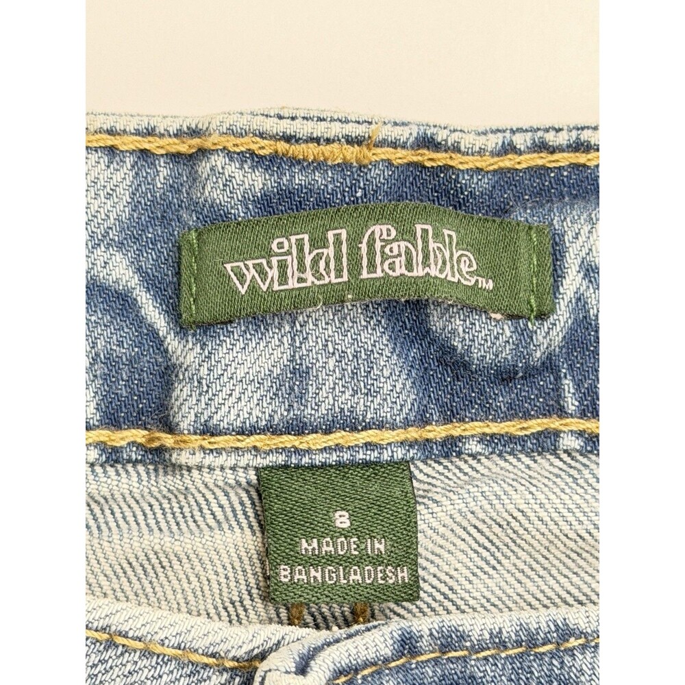 Wild Fable High Rise Straight Leg Jeans Womens Size 8 Light Wash Raw Hem NWT - Picture 7 of 11